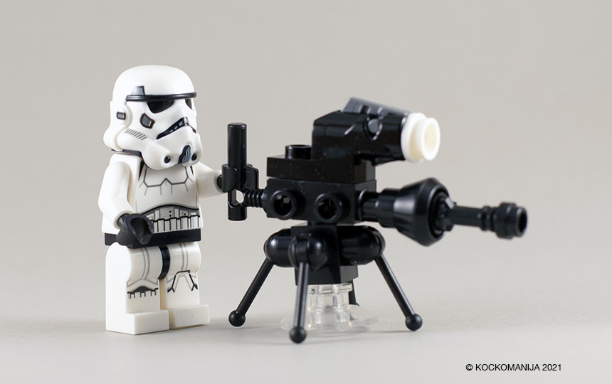 LEGO minifigura Stromtrooper strleja z E-Web Heavy Blasterjem iz legokock